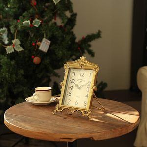 Vintage Small Gold <b>Table</b> <b>Clock</b>, Victorian Decorative Desk <b>Clock</b> - Product Image 4