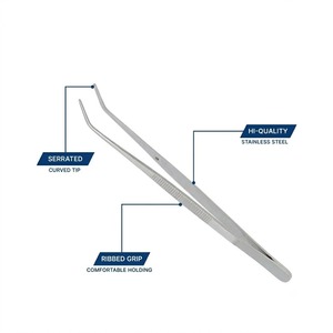 12 Pinzas de Algodón de Acero Inoxidable Alemán de Alta Calidad para Instrumentos Dentales, Esterilizadas a Alta Temperatura - Product Image 5