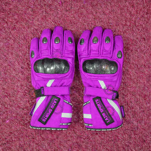 ถุงมือขี่มอเตอร์ไซค์แบบยาวกันน้ำ ผ้าทอ ฝ่ามือหนัง ป้องกันข้อนิ้ว สะท้อนแสง สำหรับขี่มอเตอร์ไซค์ท่องเที่ยวในฤดูหนาว - Product Image 1