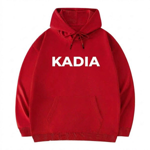 Sweat-shirt à capuche surdimensionné pour homme KADIA, rouge, en coton French Terry, décontracté, avec poche et imprimé sur le devant, pour l'automne - Product Image 1