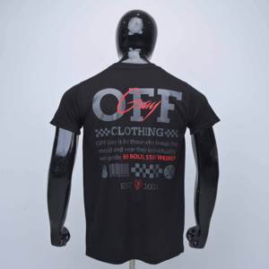 เสื้อยืดคุณภาพสูงขายส่ง รับผลิตเสื้อผ้าสตรีทแวร์สไตล์ลำลอง พิมพ์ลายกราฟิก ผ้าฝ้ายสีดำพรีเมียม สำหรับผู้ชาย - Product Image 1