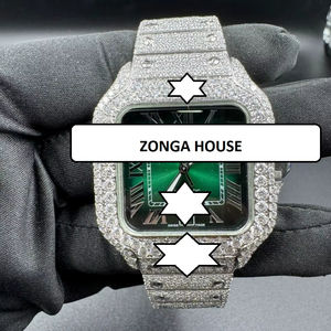 Montre unisexe de luxe en acier inoxydable avec cadran en verre et moissanite, style hip-hop, sport, affaires, mouvement automatique antique, 41 mm - Product Image 1