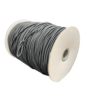 Black Braided Nylon Drawcord Elastic Cord for <b>Bags</b> Simple Coated Round Cords - Product Image 6