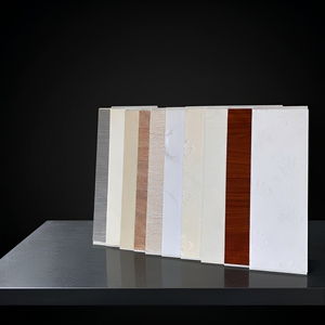 Panneau mural en PVC moderne, ignifuge, imperméable, insonorisant, surface plane à rainures, revêtement intérieur pour usage commercial et hôtelier - Product Image 1