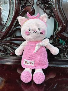 Jouet en coton amigurumi fait à la main, poupée en tricot au crochet avec personnage de marguerite, OEM, vente en gros bon marché au Vietnam pour bébé, tout-petit, enfant - Product Image 2