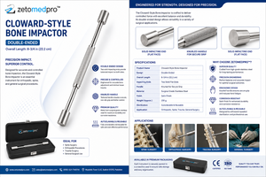 CLOWARD Style Bone Impactor Double Ended 8.75in 22.2cm Instrument chirurgical orthopédique Zetomed Pro Certifié CE Classe I - Product Image 6