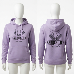 เสื้อฮู้ดดี้ผู้หญิงผ้าฟลีซคอตตอนโพลีเอสเตอร์คุณภาพพรีเมียม 320 GSM สีชมพูร้อนแรง แบบสวมหัว มีกระเป๋าจิงโจ้ ปักโลโก้ตามสั่ง - Product Image 6