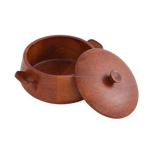 Caja de Roti de madera de Acacia moderna hecha a mano india con esmalte impreso pegatina galleta y caja de almacenamiento de Chocolate con tapa - Product Image 2