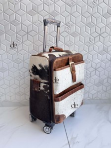 Bolsas de Viaje de Cuero Vacuno Auténtico, Multiusos, Hechas a Mano, Bolsa de Viaje con Ruedas Unisex, Tamaño Grande, Multiusos, Piel con Pelo, Maleta Hecha a Mano - Product Image 2