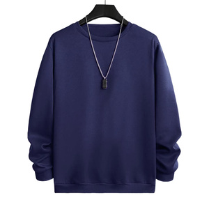 Sweat-shirts en molleton uni à col rond, vente en gros, impression personnalisée, vêtements d'hiver basiques pour hommes, sweat-shirts chauds - Product Image 1