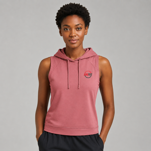 Hoodie sans manches pour femme, style streetwear, logo personnalisé, en molleton de coton doux, respirant et confortable, vente en gros - Product Image 1