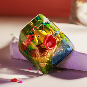 Keycaps Artisanat Forêt Mystique, Keycaps Artisanat Personnalisé, Keycaps Anime Mignons, Keycaps Verts, Ensemble de Keycaps, Keycaps en Bois - Product Image 2