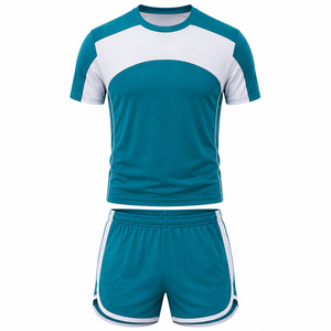 Midweight 100% Cotton Printed Mesh Fabric Contrast 2-Piece Men's Slim Fit Solid Breathable T-Shirt Short <b>Set</b> Quick Dry <b>twin</b> <b>sets</b> - Product Image 3