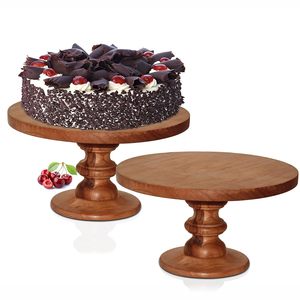 Support à gâteau en bois artisanal, écologique et réutilisable pour la décoration de cuisine de style campagnard, compatible lave-vaisselle, vente en gros en vrac - Product Image 4