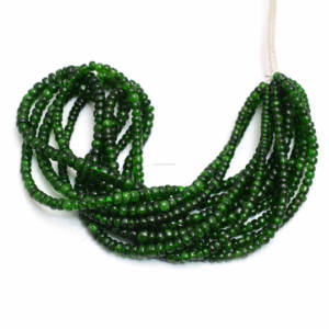 Forme de rondelle lisse de diopside de chrome naturel 16 pouces de perles de pierres précieuses en vrac faisant des bracelets faisant des bijoux - Product Image 1