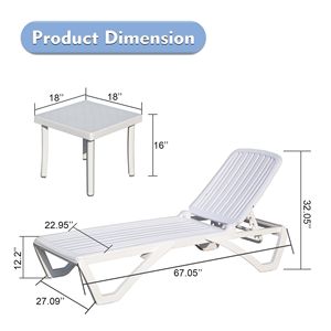 Adjustable Outdoor Plastic Recliner <b>Pool</b> Lounger and Tanning Chair Table Outdoor Chaise <b>Lounge</b> in <b>Pool</b> Area Sun Lounger - Product Image 6