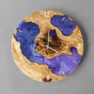 Reloj de Pared de Madera Hecho a Mano - Madera de Teca Natural de 12 Pulgadas con Números Romanos - Product Image 4