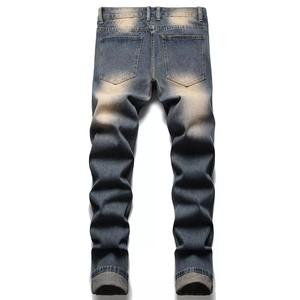 Pantalones vaqueros rasgados para hombre con cremallera, estilo cargo, hip-hop, populares, con logo, joggers, conjunto de mezclilla negra, con soporte de pago OA - Product Image 2