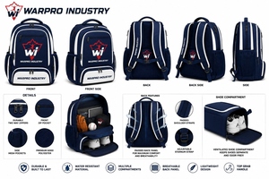 Mochila Deportiva WARPRO INDUSTRY de 30-40L, Nailon 600D, con Diseño de Logotipo y Múltiples Bolsillos - Product Image 4