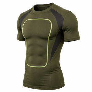 Custom <b>Men's</b> <b>Compression</b> T <b>Shirt</b> Quick Dry Breathable Gym Base Layer Athletic Fitness Running Sports Training Slim Fit Canvas - Product Image 3