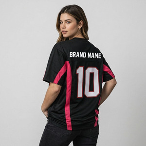 เสื้อฟุตบอลอเมริกันแบบตาข่ายสำหรับผู้หญิง ปรับแต่งได้ตามต้องการ พิมพ์ลายแบบ Sublimation เต็มตัว พร้อมชื่อและหมายเลขตามสั่ง ผลิตจากโพลีเอสเตอร์ รับผลิตแบบ OEM และติดฉลากส่วนตัว - Product Image 2