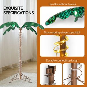 Luci LED a Forma di Albero di Cocco da 120 cm con 189 Luci, IP67, Luce Bianca Calda, Corpo in Alluminio, Alimentazione DC e AC, Telecomando, Decorazione - Product Image 3