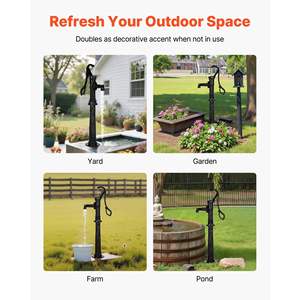 Bomba de Agua Manual de Hierro Fundido Antigua, Elevación Máxima de 20 pies, Fácil Instalación, Conexión NPT de 1-1/4, Bomba de Pozo para Exteriores - Product Image 6