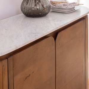 Aparador Vandana Stellar Lyra de madera de mango y mármol Siena - Product Image 4