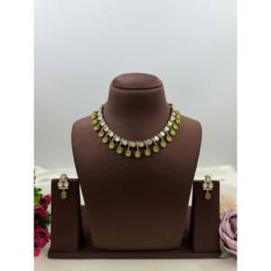 <b>Indian</b> Ethnic Premium Victorian Necklace <b>Set</b>-Gold Plated Steel Bridal Jewelry - Product Image 1