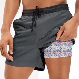 OEM Custom Wholesale Summer Casual Quick Dry Recyclable Fabric Breathable Solid Pattern Swimming <b>Trunks</b> Board Shorts <b>Men</b> - Product Image 2