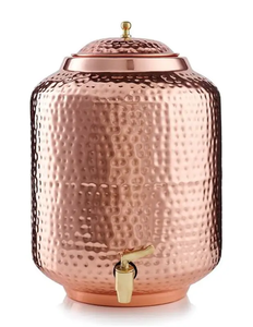 Dispensador de Agua de Cobre Hecho a Mano con Tapa, Diseño Redondo Vintage, Gran Capacidad, para Uso Doméstico - Product Image 4