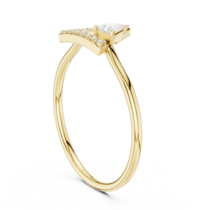 Bague géométrique en or jaune avec moissanite taille princesse pour femme, bijou fin minimaliste, cadeau - Product Image 2