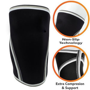 Paire de genouillères en néoprène 7 mm, protection professionnelle, respirantes, compression réglable, élasticité élevée, haute qualité, pour la musculation - Product Image 3