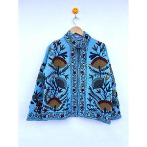 Chaqueta de Algodón Bordada Suzani Tejida a Mano de Alta Calidad, Abrigo Tipo Duster Reversible para Mujer, Ecológico, para Invierno y Verano, Ideal para Regalo - Product Image 1