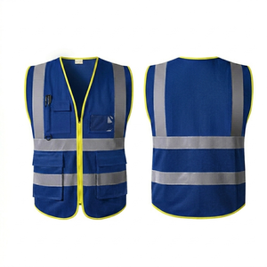 Hi Vis Winter Workwear Reflective Safety Vest Cotton Nylon LED Flash Construction reflective safety vest for <b>road</b> work at <b>night</b> - Product Image 6