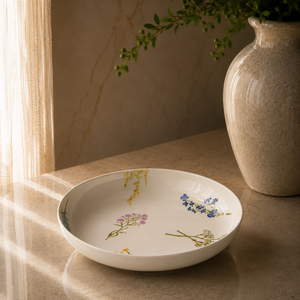 Contemporary Handcrafted Ceramic Pasta Bowl Coastal Fish Motif Smooth Spiral Glaze for Artistic <b>Tabletop</b> Presentation - Product Image 5
