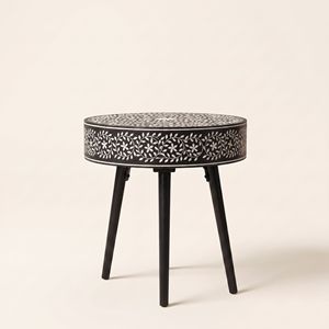 Mesa de Noche Moderna de Alta Calidad con Incrustaciones de Hueso y Almacenamiento para un Dormitorio Elegante, Muebles para el Hogar de la India - Product Image 2