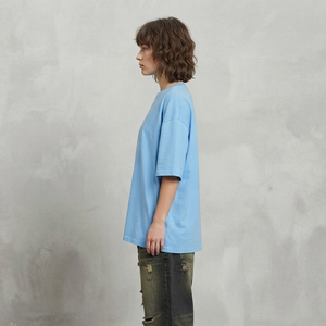 Camiseta Oversize de Mujer con Pedrería, Cuello Redondo, Ajuste Holgado, Manga Corta, Hombro Caído, Estilo Urbano - Product Image 3
