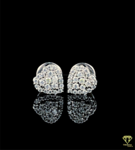 Classic Heart Cut Lab Grown Diamond Earrings 925 Sterling <b>Silver</b> Luxury Women <b>Stud</b> Jewelry - Product Image 1