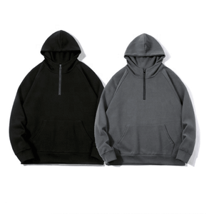 Sudaderas con capucha al por mayor, lisas, esenciales, con capucha de piel sintética, corte holgado, logotipo personalizado, serigrafía, las más vendidas, con efecto descolorido por el sol, con cremallera, para hombre - Product Image 4