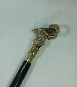 Bastón de madera de sheesham con mango de cabeza de ciervo en latón, estilo antiguo, bastón coleccionable hecho a mano, regalo para hombres. - Product Image 2