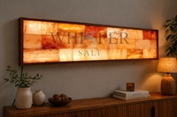 Panneaux muraux en sel de l'Himalaya Whisper Salt, tailles personnalisables, rétroéclairés, écologiques, faits à la main, modernes, décoratifs, bien-être