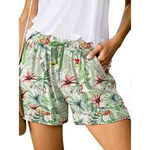 Shorts Elásticos para Mujer al por Mayor, Diseño de Hojas Hawaianas, Sublimación Personalizada, Pantalones Cortos Deportivos, Ropa Deportiva Casual de Verano - Product Image 1