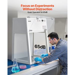 Camera Bianca Portatile ISO Classe 5 con Cappa a Flusso Laminare, Area di Lavoro 20.08 x 20.47 x 23.62 Pollici, Conforme agli Standard per Glove Box da Laboratorio - Product Image 6