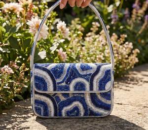 Handcrafted Luxury Beaded Sling Shoulder Bag Vintage Style Embroidery <b>Charm</b> Purse Women's Artistic Beaded Shoulder Handbag Flora - Product Image 2