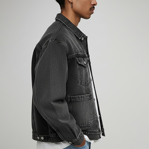 Custom Embroidery Logo Vintage <b>Denim</b> <b>Jacket</b> Wholesale Price Custom Made Stylish Design Windproof Breathable Long Front - Product Image 4