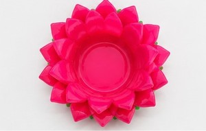 Vase de table en céramique brillante en forme de lotus, design zen asiatique, récipient décoratif pour centre de table de mariage ou événement à domicile - Product Image 4