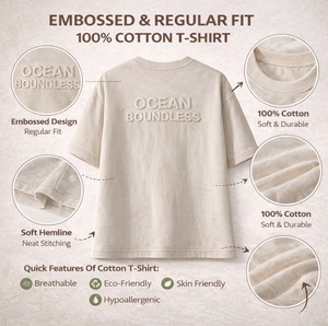 Camiseta Unisex Personalizada OEM/ODM 100% Algodón con Logotipo en Relieve, 180g, Premium, Corte Regular, Estilo Urbano Informal con Apliques - Product Image 3