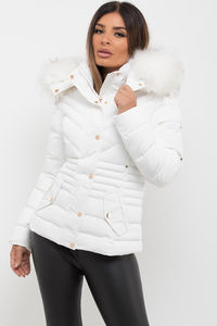 Veste matelassée pour femme Glory Custom avec capuche en fourrure, veste pour temps froid avec personnalisation complète en tendance - Product Image 5