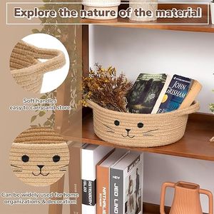 Cesta de Almacenamiento de Algodón Trenzado Hecha a Mano Personalizada al por Mayor para Escritorio, Cesta Plegable de Cuerda de Algodón para Juguetes - Product Image 6